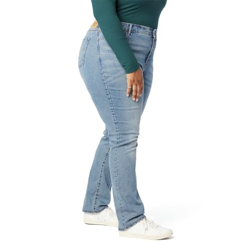 Signature by Levi Strauss & Co. Gold Women's Curvy Totally Shaping Straight Jeans, Blue Ice (New), 20 Long