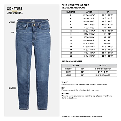 Signature by Levi Strauss & Co. Gold Women's Curvy Totally Shaping Straight Jeans, Blue Ice (New), 20 Long
