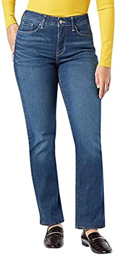 Signature by Levi Strauss & Co. Gold Women's Curvy Totally Shaping Straight Jeans, Blue Ice (New), 20 Long