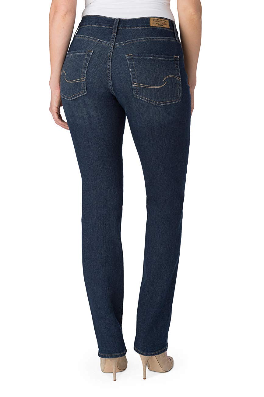 Signature by Levi Strauss & Co. Gold Women's Curvy Totally Shaping Straight Jeans, Blue Ice (New), 20 Long