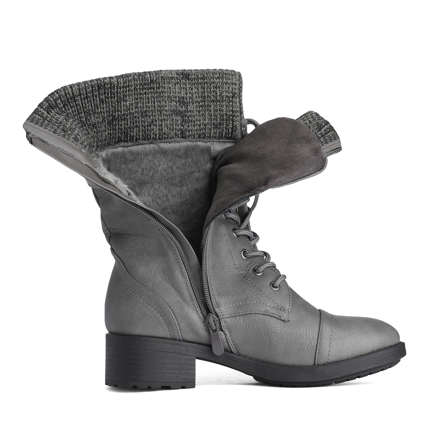 DREAM PAIRS Women's Winter Lace up Mid Calf Combat Riding Military Boots,Size 8.5,Black