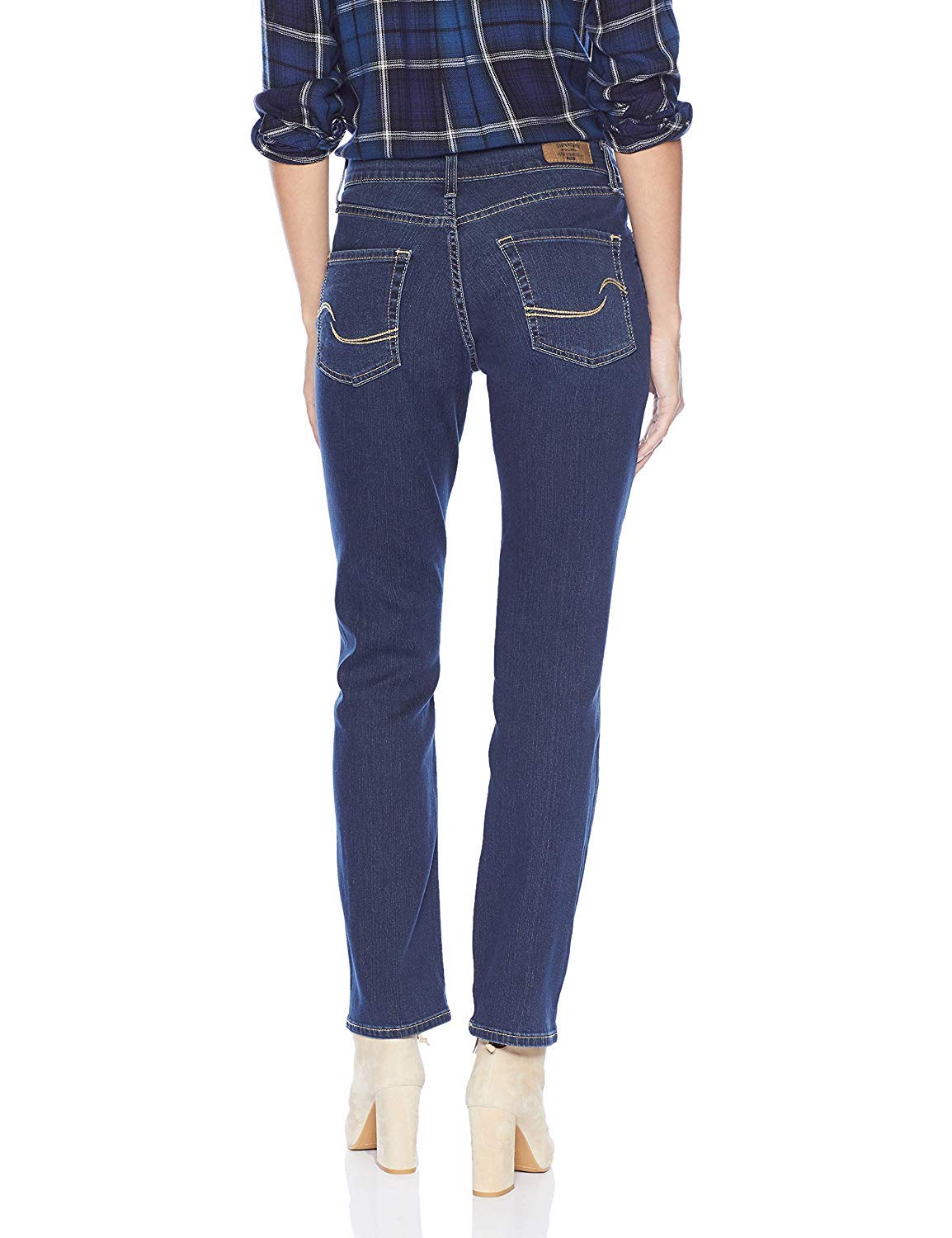 Signature by Levi Strauss & Co. Gold Women's Curvy Totally Shaping Straight Jeans, Blue Ice (New), 20 Long