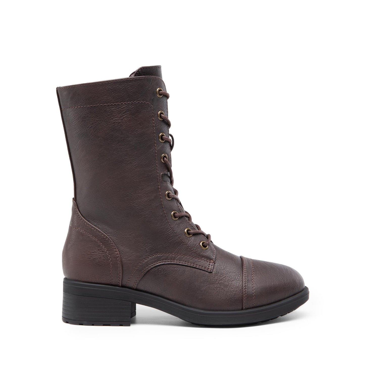 DREAM PAIRS Women's Winter Lace up Mid Calf Combat Riding Military Boots,Size 8.5,Black